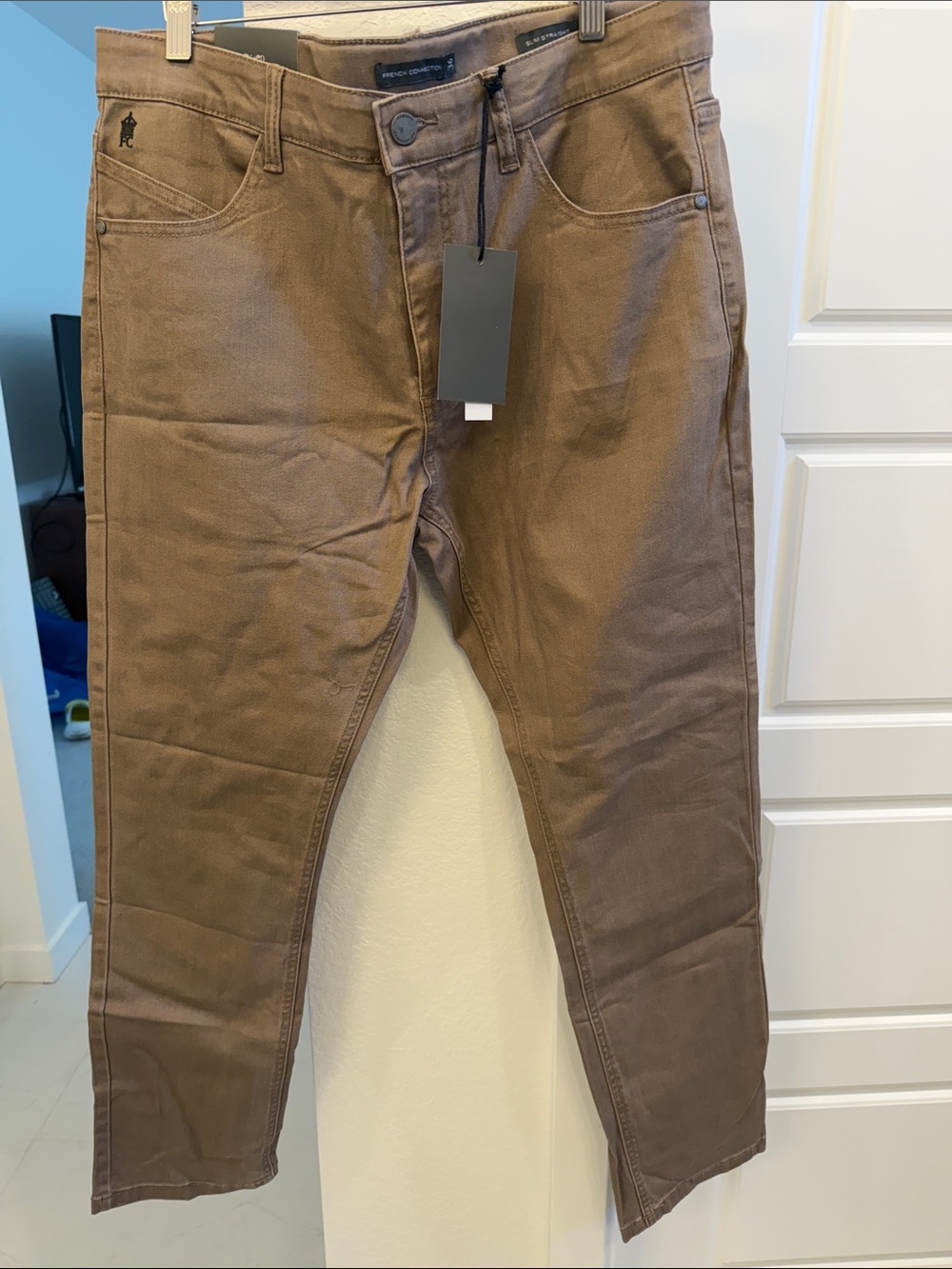 French Connection Men Jeans Slim Straight Brown